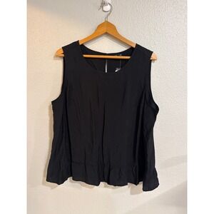 Torrid‎ Peplum Tank Top Women Size 0 Black NEW Sleeveless Ruffle Hem Blouse